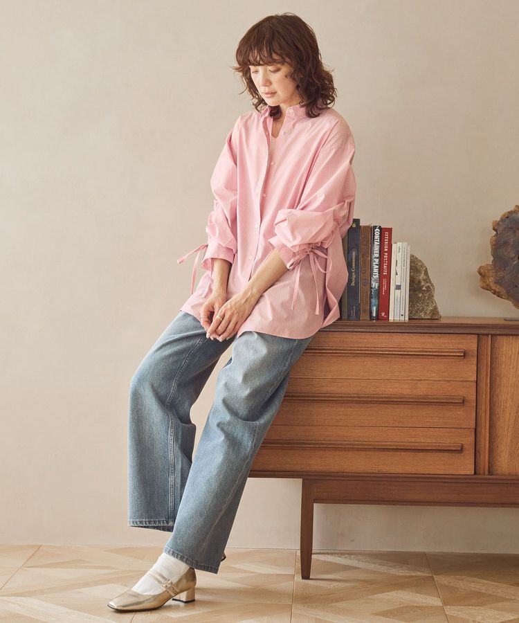 AMERICAN HOLIC「イージーケアバックギャザーリボンシャツ」|シャツ・ブラウス|