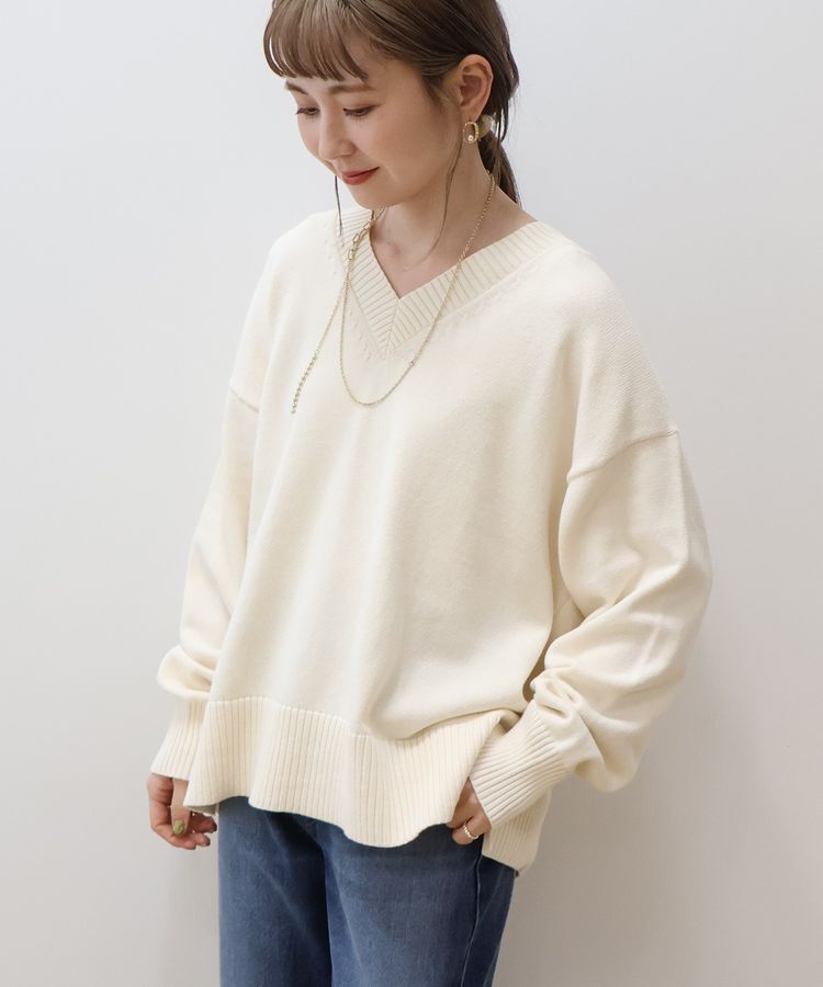 AMERICAN HOLIC「Vネックニットプルオーバー」|ニット・セーター|