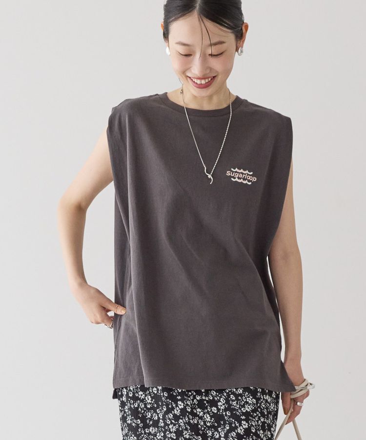 AMERICAN HOLIC「ロゴ刺繍ノースリーブプルオーバー」|Tシャツ・カットソー|