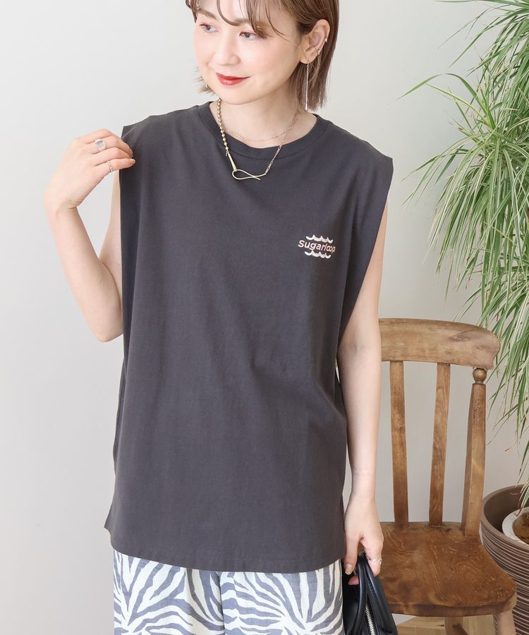 AMERICAN HOLIC「ロゴ刺繍ノースリーブプルオーバー」|Tシャツ・カットソー|
