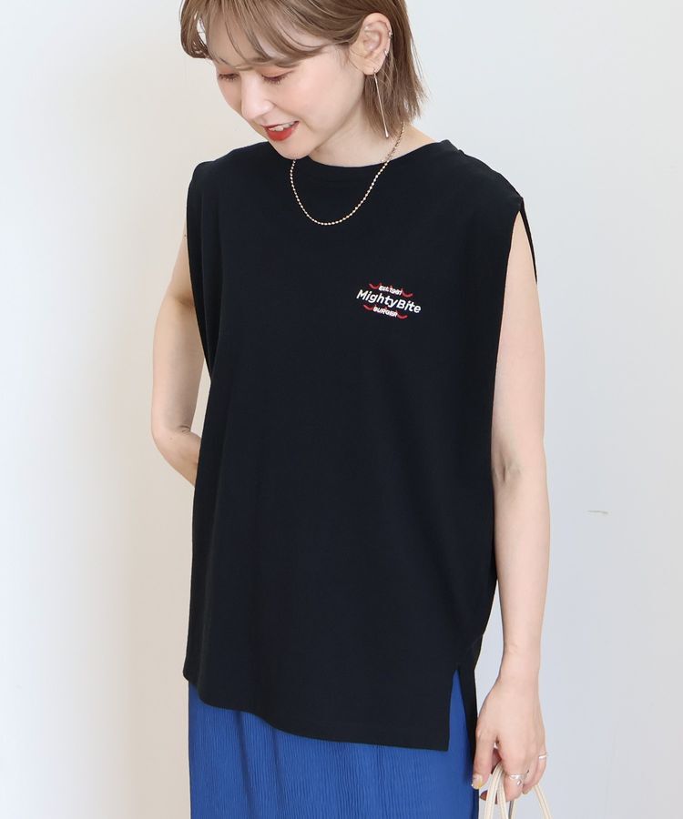 AMERICAN HOLIC「ロゴ刺繍ノースリーブプルオーバー」|Tシャツ・カットソー|Black