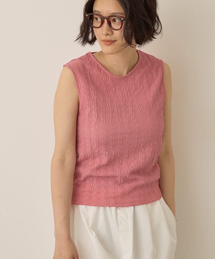 AMERICAN HOLIC「フクレジャガードノースリーブトップス」|Tシャツ・カットソー|Pink