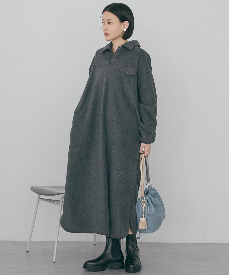 AMERICAN HOLIC「ハーフスナップフリースワンピース」|ワンピース|