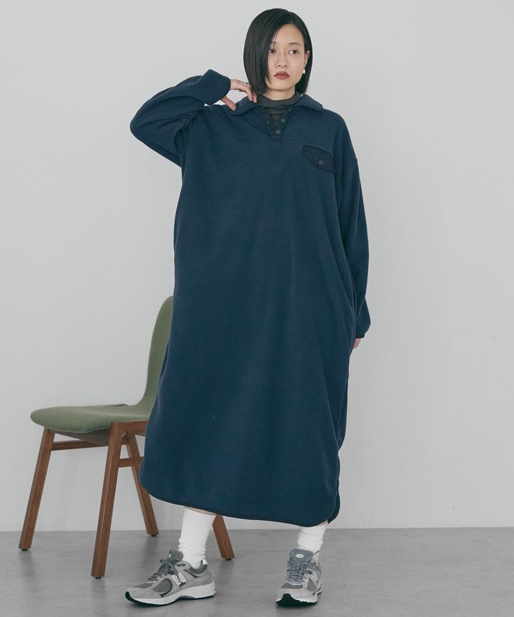 AMERICAN HOLIC「ハーフスナップフリースワンピース」|ワンピース|