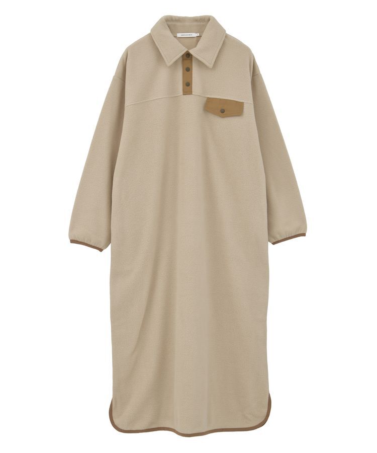 AMERICAN HOLIC「ハーフスナップフリースワンピース」|ワンピース|Beige