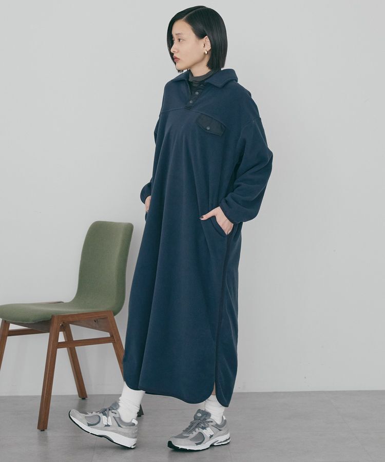 AMERICAN HOLIC「ハーフスナップフリースワンピース」|ワンピース|Navy