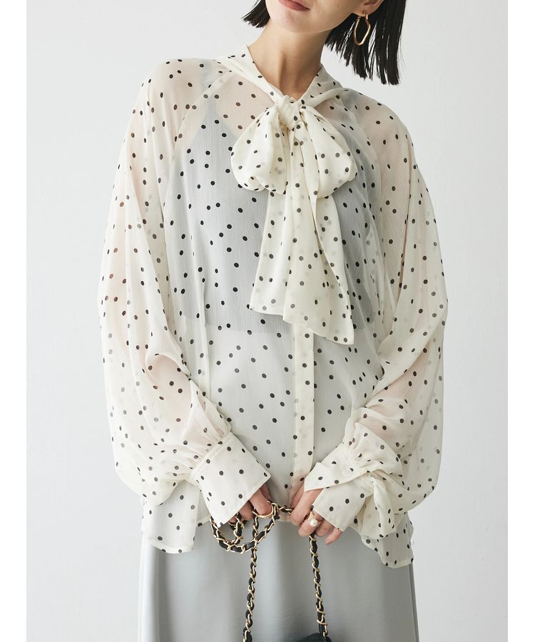 AnriettMusee「シアーボウタイブラウス」|シャツ・ブラウス|