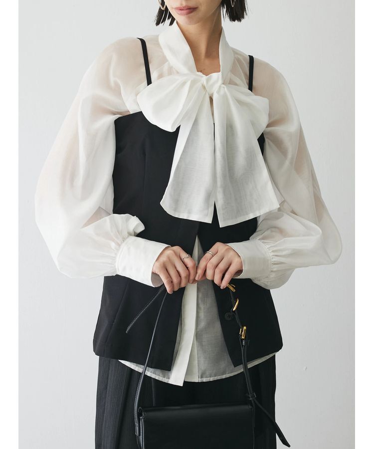 AnriettMusee「シアーボウタイブラウス」|シャツ・ブラウス|