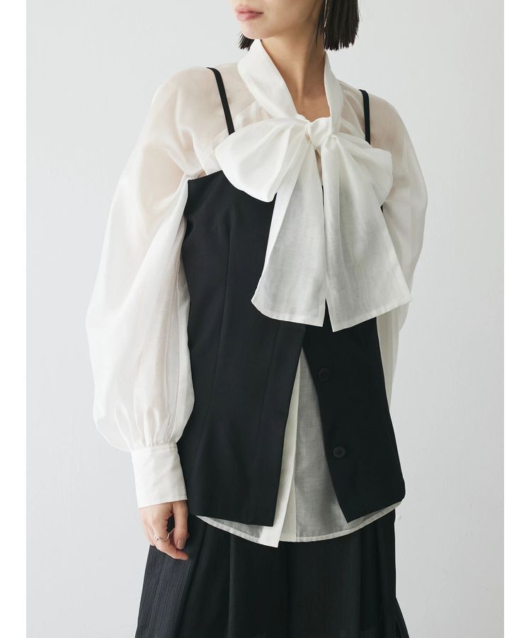 AnriettMusee「シアーボウタイブラウス」|シャツ・ブラウス|