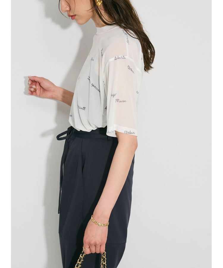 AnriettMusee「ロゴ入りチュールトップス」|Tシャツ・カットソー|