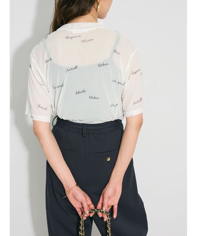 AnriettMusee「ロゴ入りチュールトップス」|Tシャツ・カットソー|