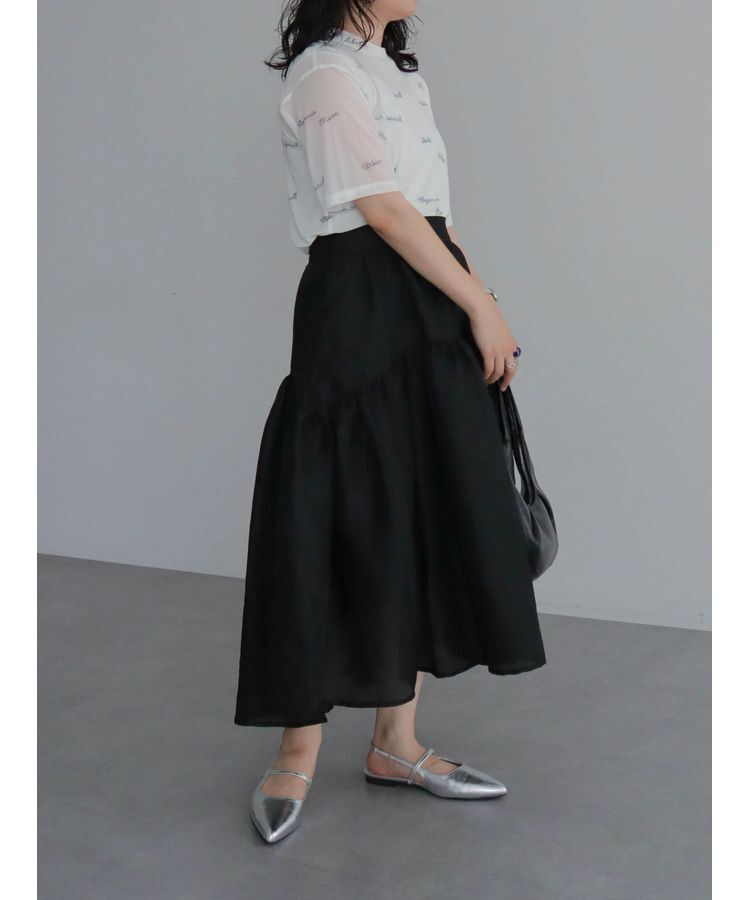 AnriettMusee「ロゴ入りチュールトップス」|Tシャツ・カットソー|