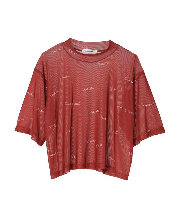 AnriettMusee「ロゴ入りチュールトップス」|Tシャツ・カットソー|
