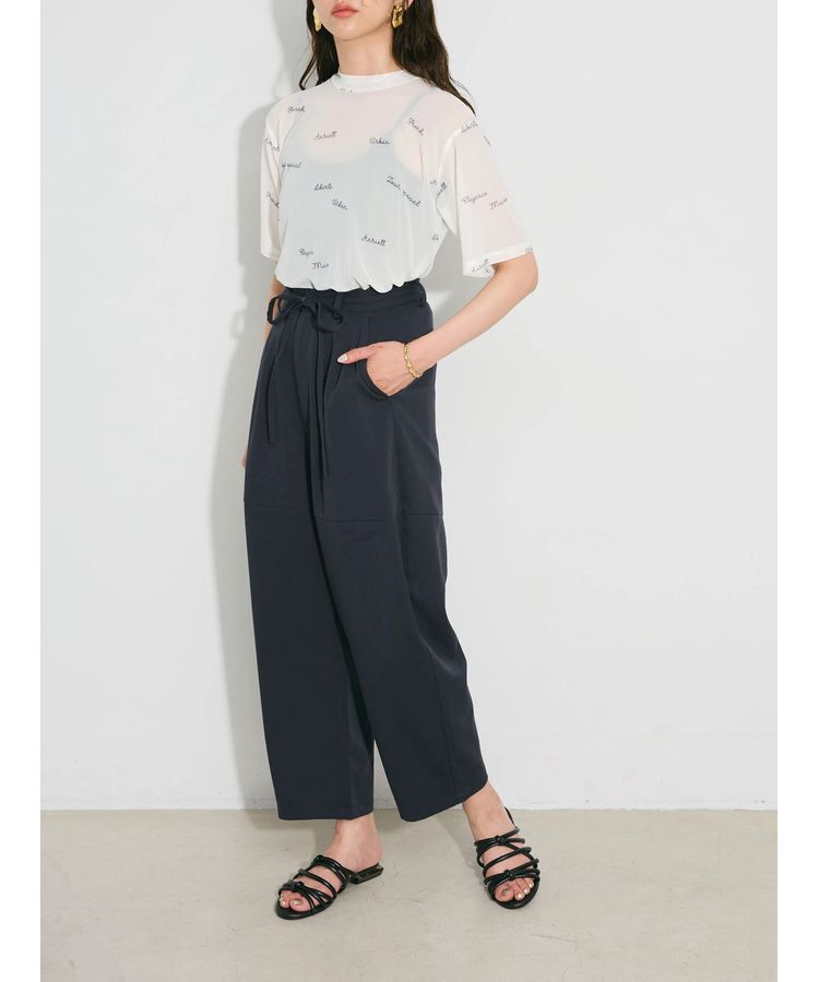 AnriettMusee「ロゴ入りチュールトップス」|Tシャツ・カットソー|