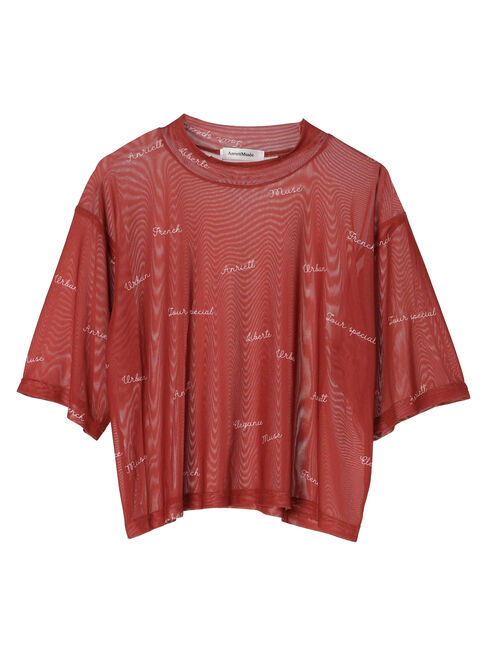 AnriettMusee「ロゴ入りチュールトップス」|Tシャツ・カットソー|