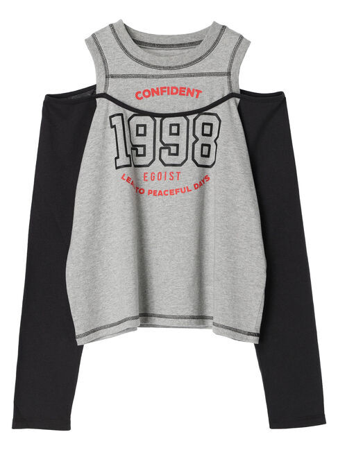 Green Parks「EGOIST　肩開きロゴ長袖プルオーバー」|Tシャツ・カットソー|