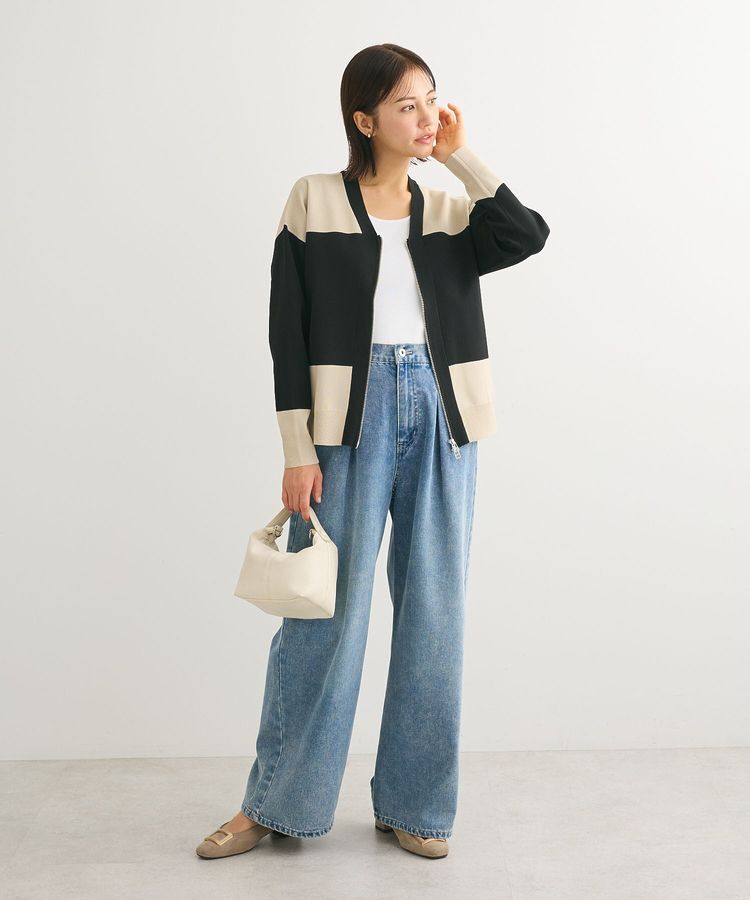 Green Parks「・furry rate かる～いニットZIPブルゾン」|カーディガン|