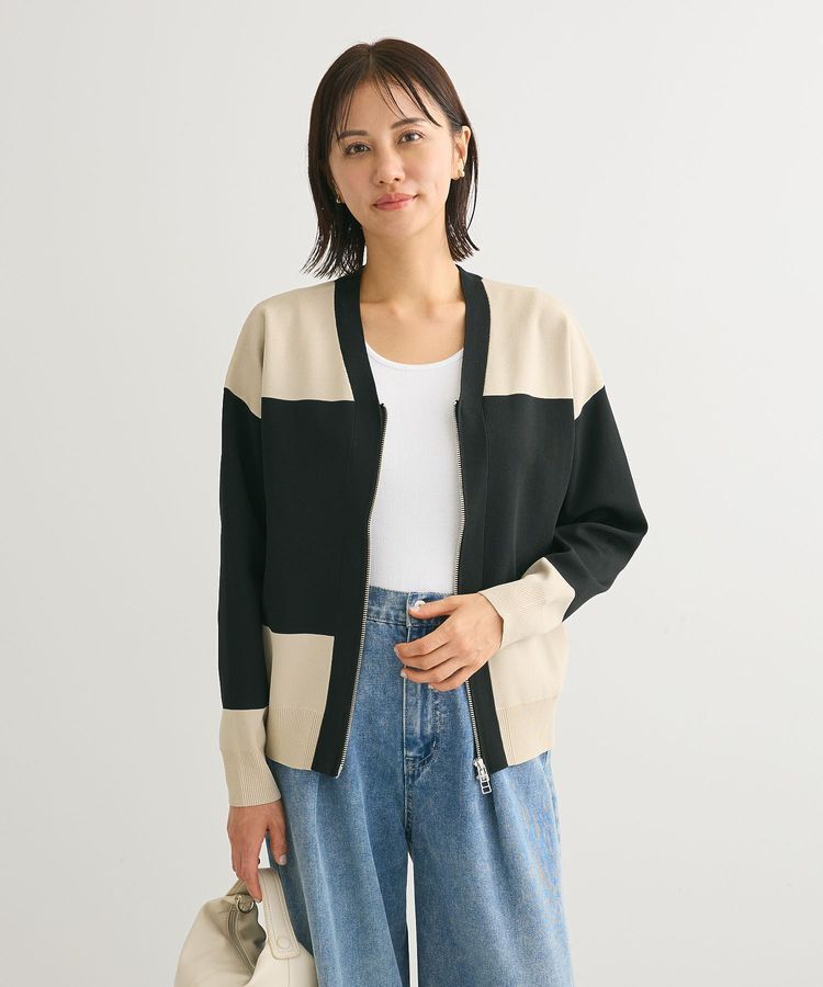 Green Parks「・furry rate かる～いニットZIPブルゾン」|カーディガン|