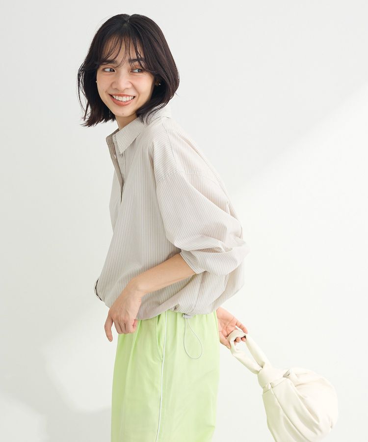Green Parks「イージーケア裾ドロストシャツ」|シャツ・ブラウス|