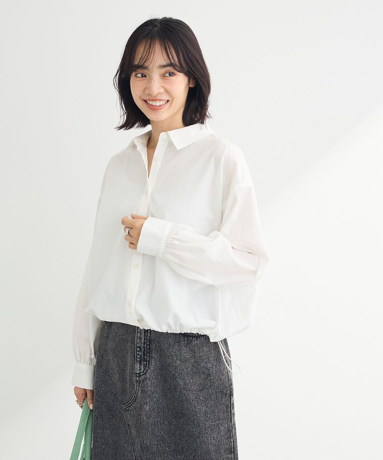 Green Parks「イージーケア裾ドロストシャツ」|シャツ・ブラウス|