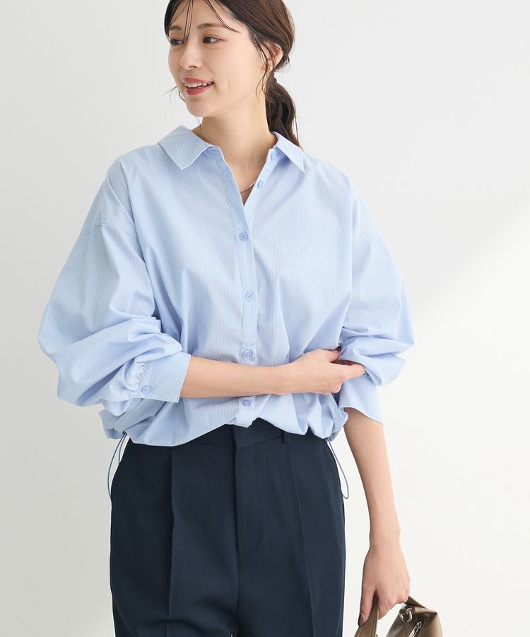 Green Parks「イージーケア裾ドロストシャツ」|シャツ・ブラウス|Sax