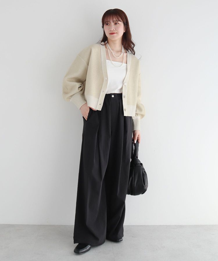 Green Parks「・ELENCARE DUE ラメVネックカーディガン」|カーディガン|