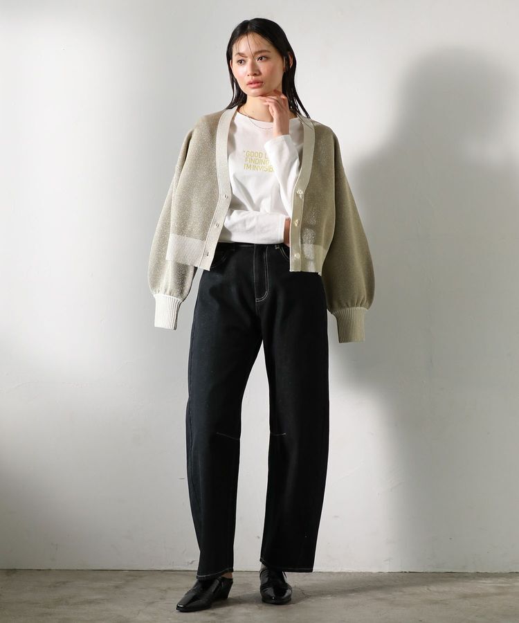 Green Parks「・ELENCARE DUE ラメVネックカーディガン」|カーディガン|