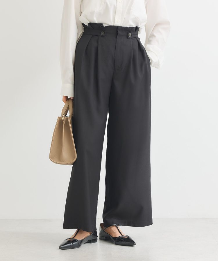 Green Parks「・ELENCARE DUE サイドベルトタックパンツ」|その他|Black