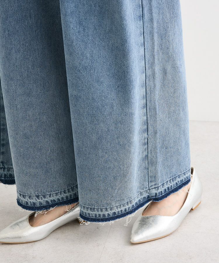 Green Parks「タックワイドデニムパンツ」|デニム|