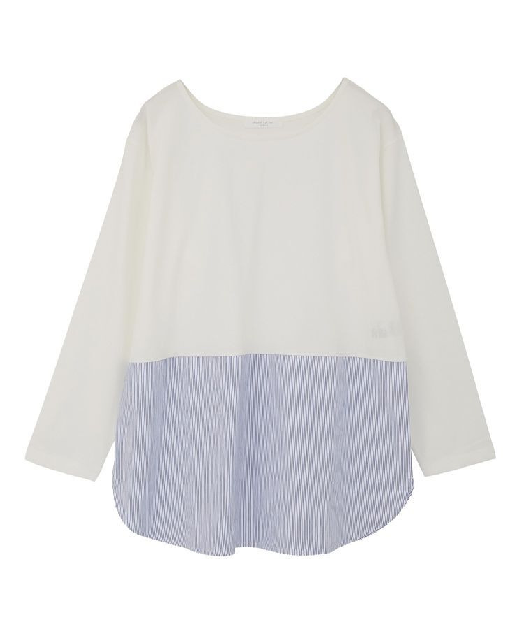 Green Parks「裾ドッキングホワイトインナー」|Tシャツ・カットソー|