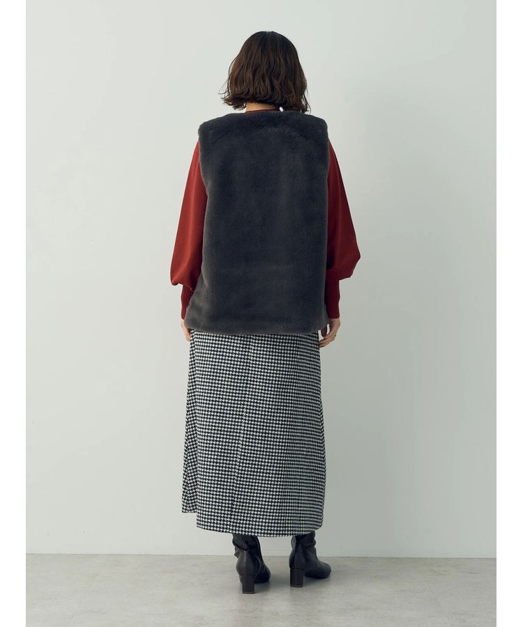 YECCA VECCA「千鳥柄Aラインロングスカート」|スカート|