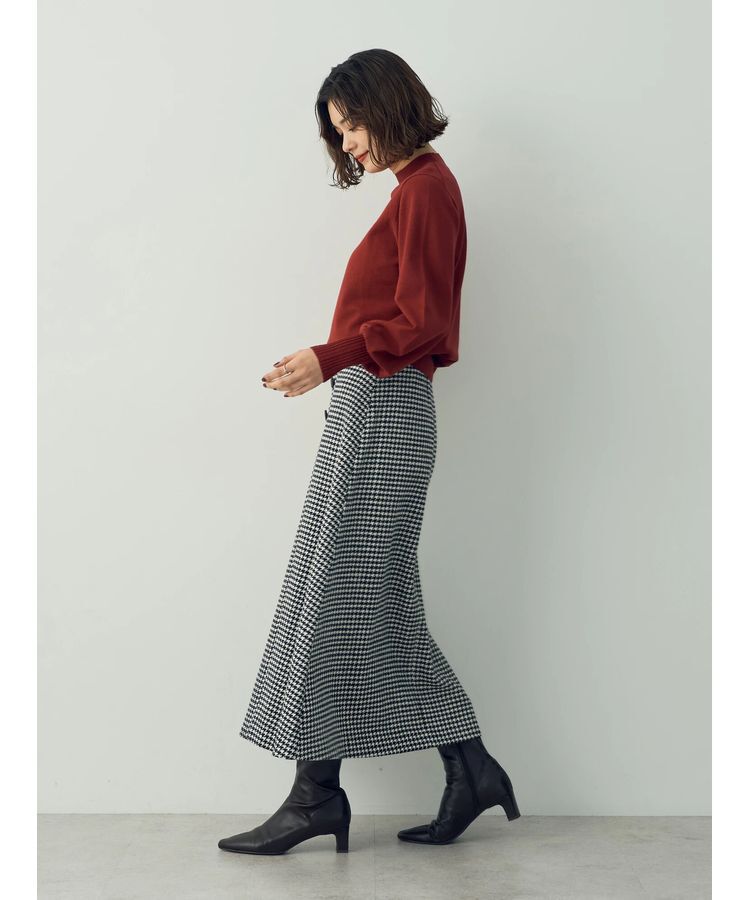 YECCA VECCA「千鳥柄Aラインロングスカート」|スカート|