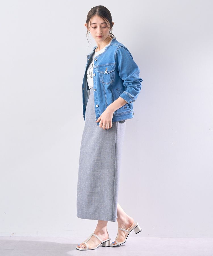 YECCA VECCA「ノーカラーストレッチGジャン」|テーラードジャケット|