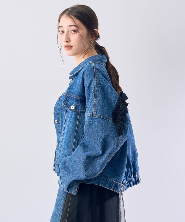 Editt by YECCA VECCA「フリンジデニムジャケット」|テーラードジャケット|