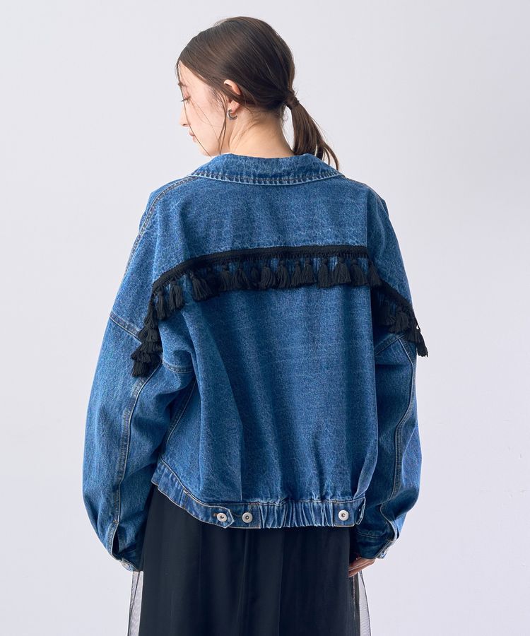 Editt by YECCA VECCA「フリンジデニムジャケット」|テーラードジャケット|