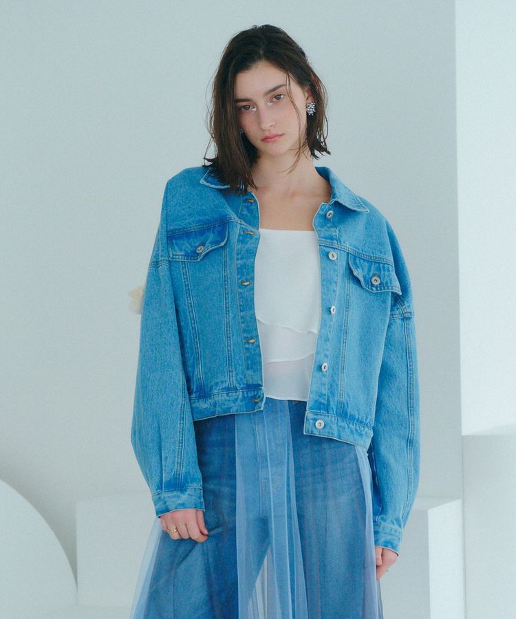 Editt by YECCA VECCA「フリンジデニムジャケット」|テーラードジャケット|
