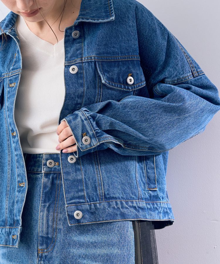 Editt by YECCA VECCA「フリンジデニムジャケット」|テーラードジャケット|