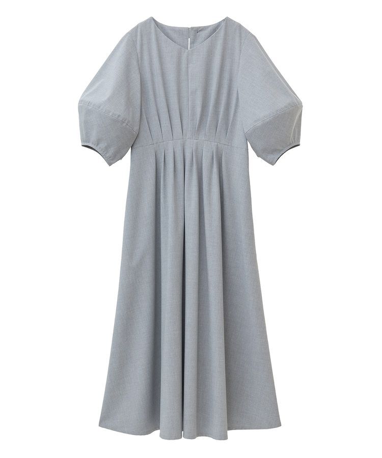 YECCA VECCA「【UVカット/接触冷感】ボリュームスリーブタックワンピース」|ワンピース|