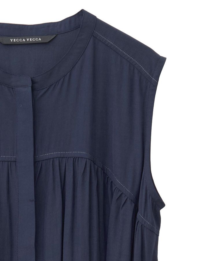 YECCA VECCA「ベルト付きラメステッチギャザーワンピース」|ワンピース|