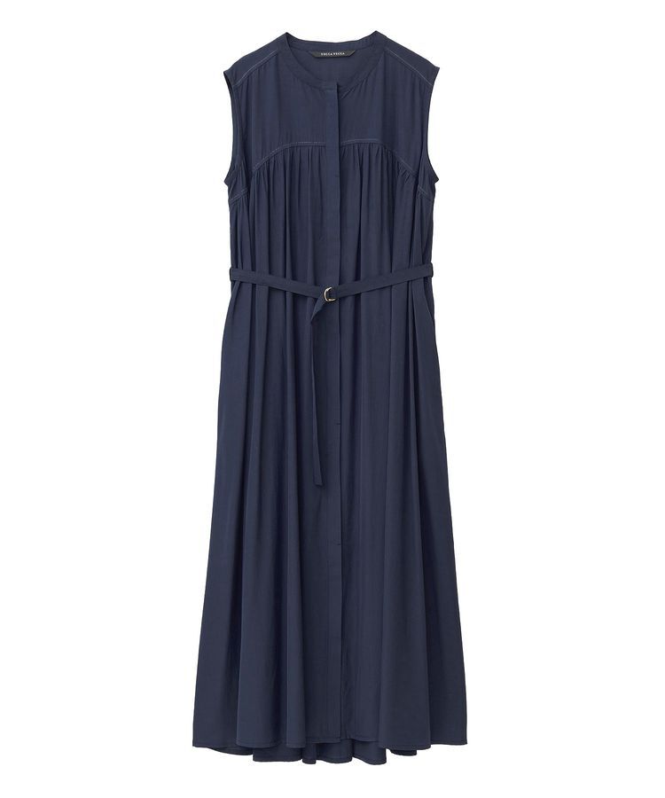 YECCA VECCA「ベルト付きラメステッチギャザーワンピース」|ワンピース|