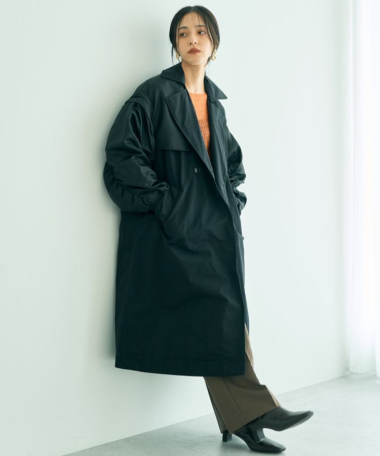 YECCA VECCA「2wayロング丈MA-1風コート」|その他|Black