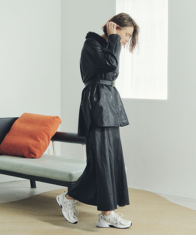 Editt by YECCA VECCA「レザーライクシャツジャケット」|テーラードジャケット|