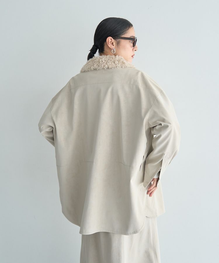 Editt by YECCA VECCA「レザーライクシャツジャケット」|テーラードジャケット|