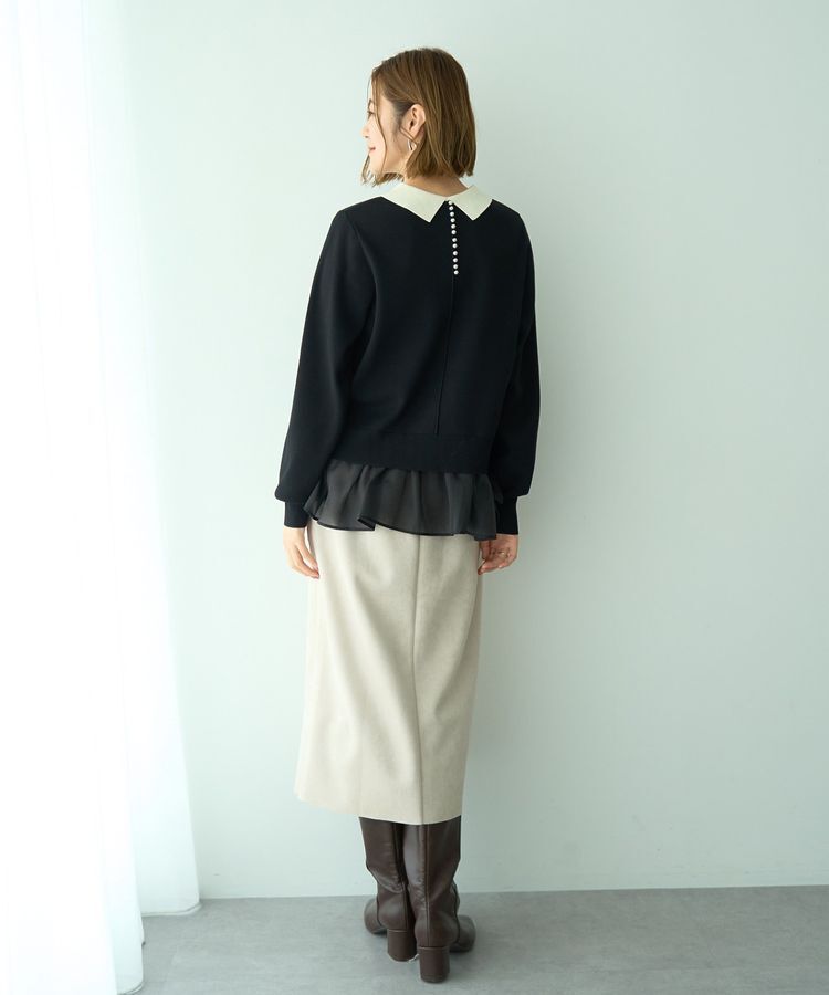 YECCA VECCA「ハイウエストフェイクスエードスカート」|タイト|