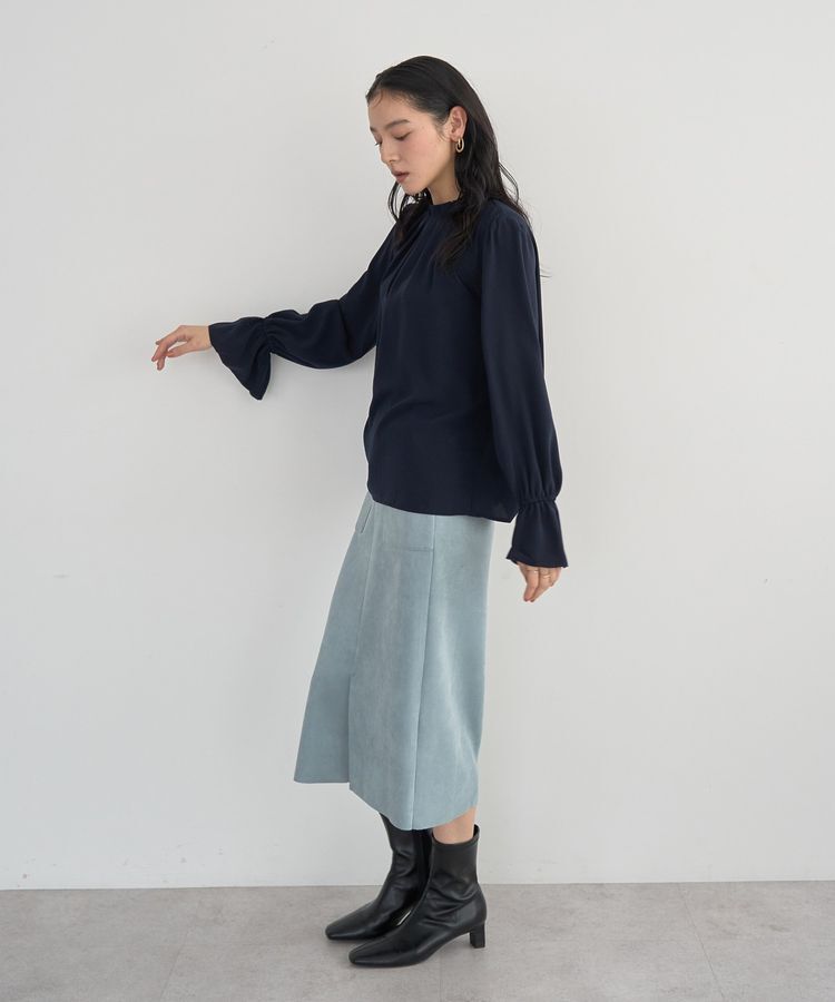 YECCA VECCA「ハイウエストフェイクスエードスカート」|タイト|