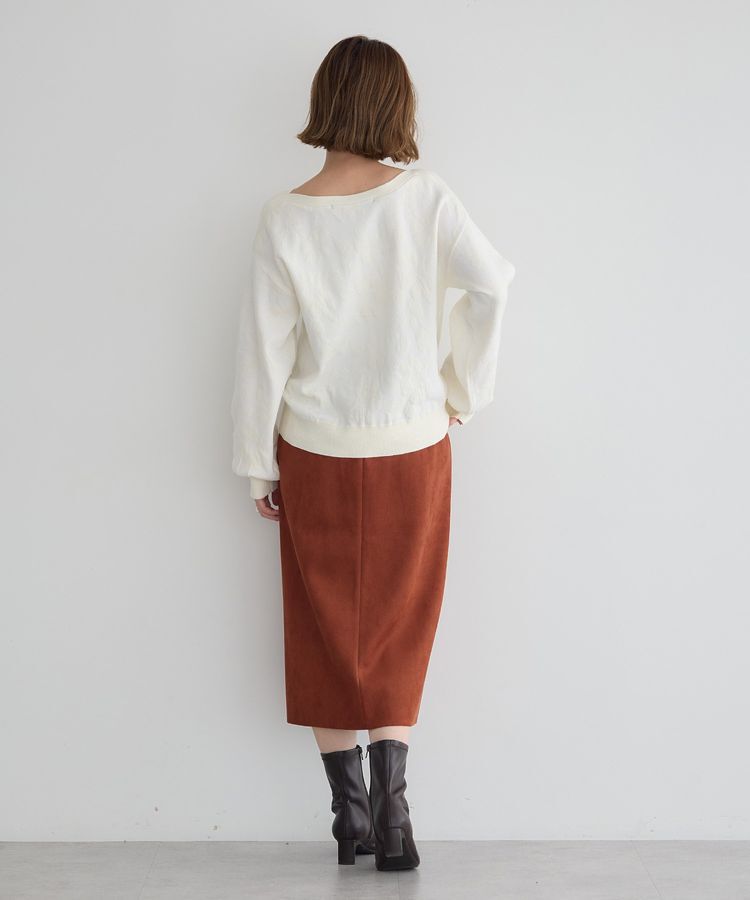YECCA VECCA「ハイウエストフェイクスエードスカート」|タイト|