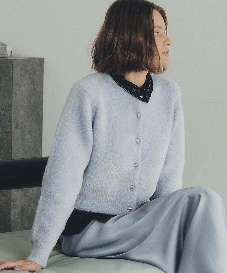 YECCA VECCA「金釦ジャケットライクニットカーディガン」|カーディガン|