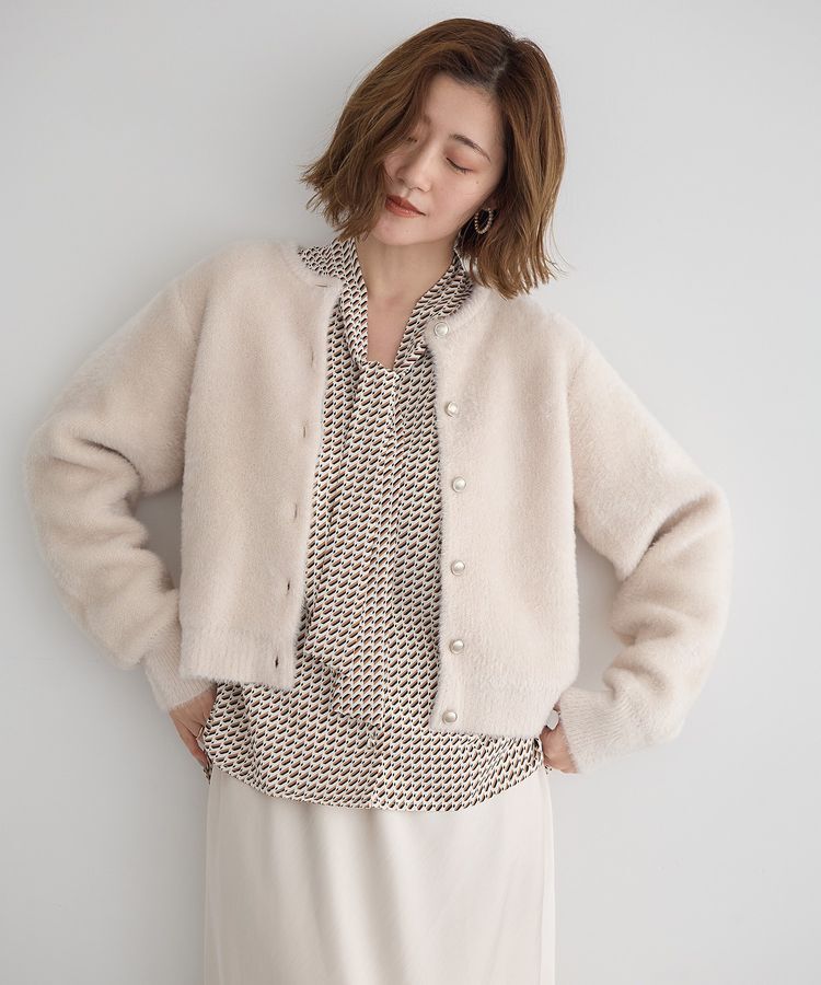 YECCA VECCA「金釦ジャケットライクニットカーディガン」|カーディガン|