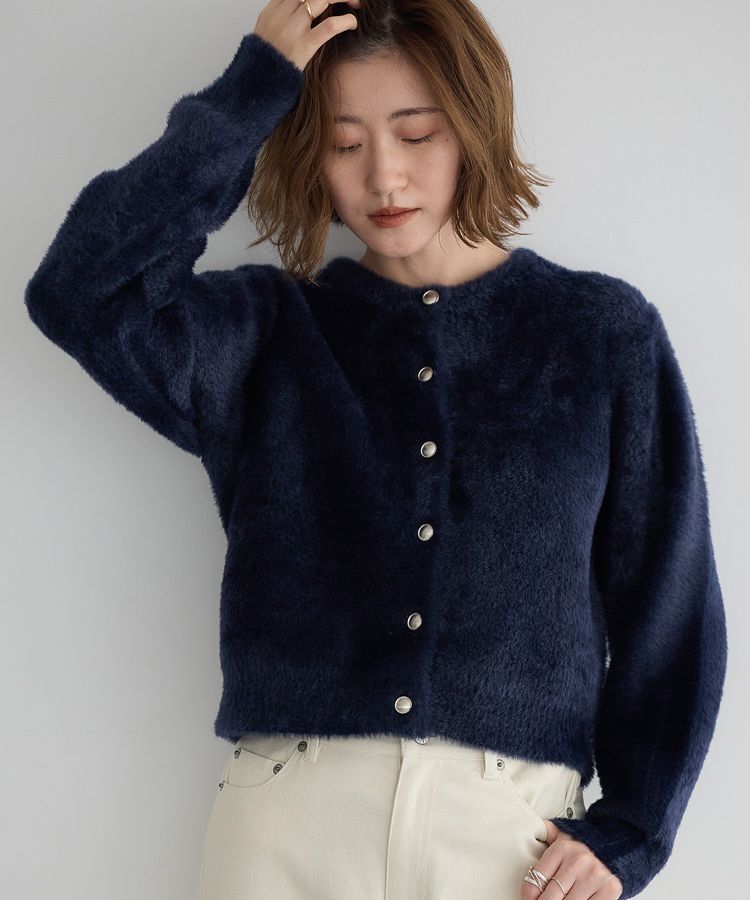 YECCA VECCA「金釦ジャケットライクニットカーディガン」|カーディガン|