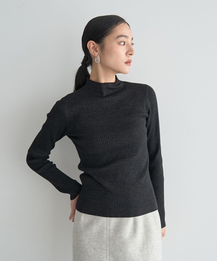 YECCA VECCA「ラメ混ハイネックリブニット」|ニット・セーター|